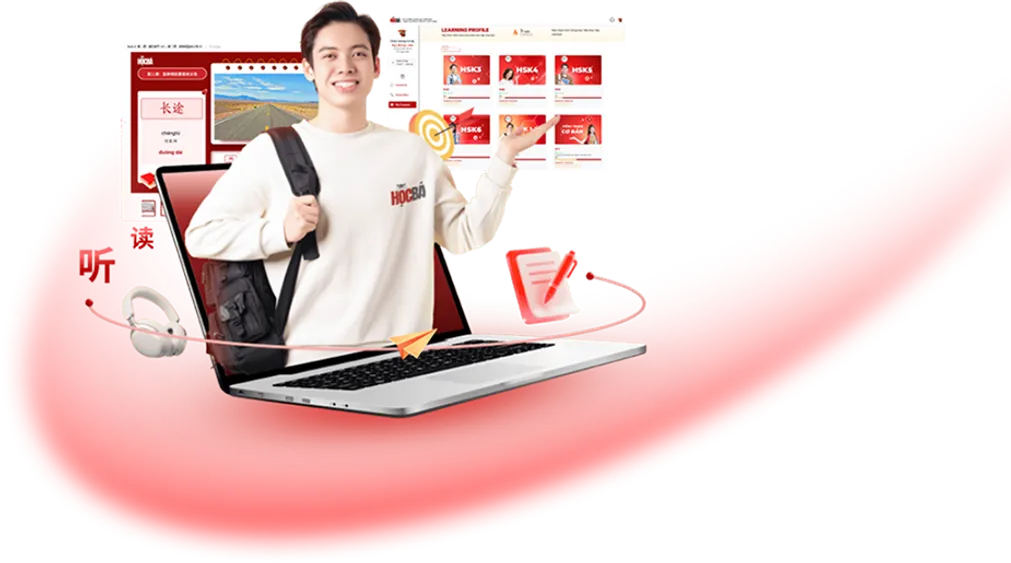 Lớp học tiếng Trung trực tuyến tại Học Bá - Giáo viên chuyên nghiệp hướng dẫn học viên với chương trình HSK chuẩn quốc tế